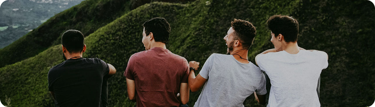 Men laughing together